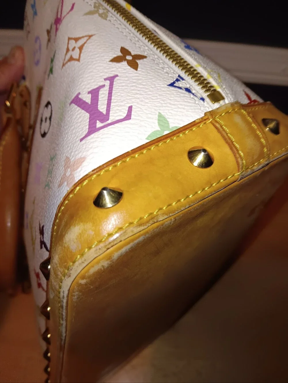 Louis Vuitton Murakami White Multi Color Monogram Alma Bag